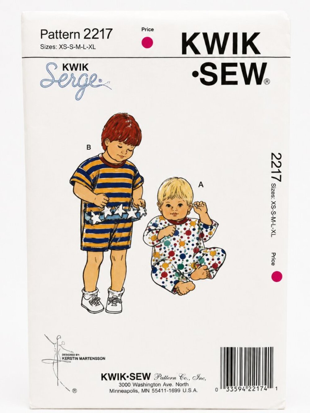 Kwik Sew 2217 Baby Toddler Jumpsuit Sewing Pattern XS–XL Vintage